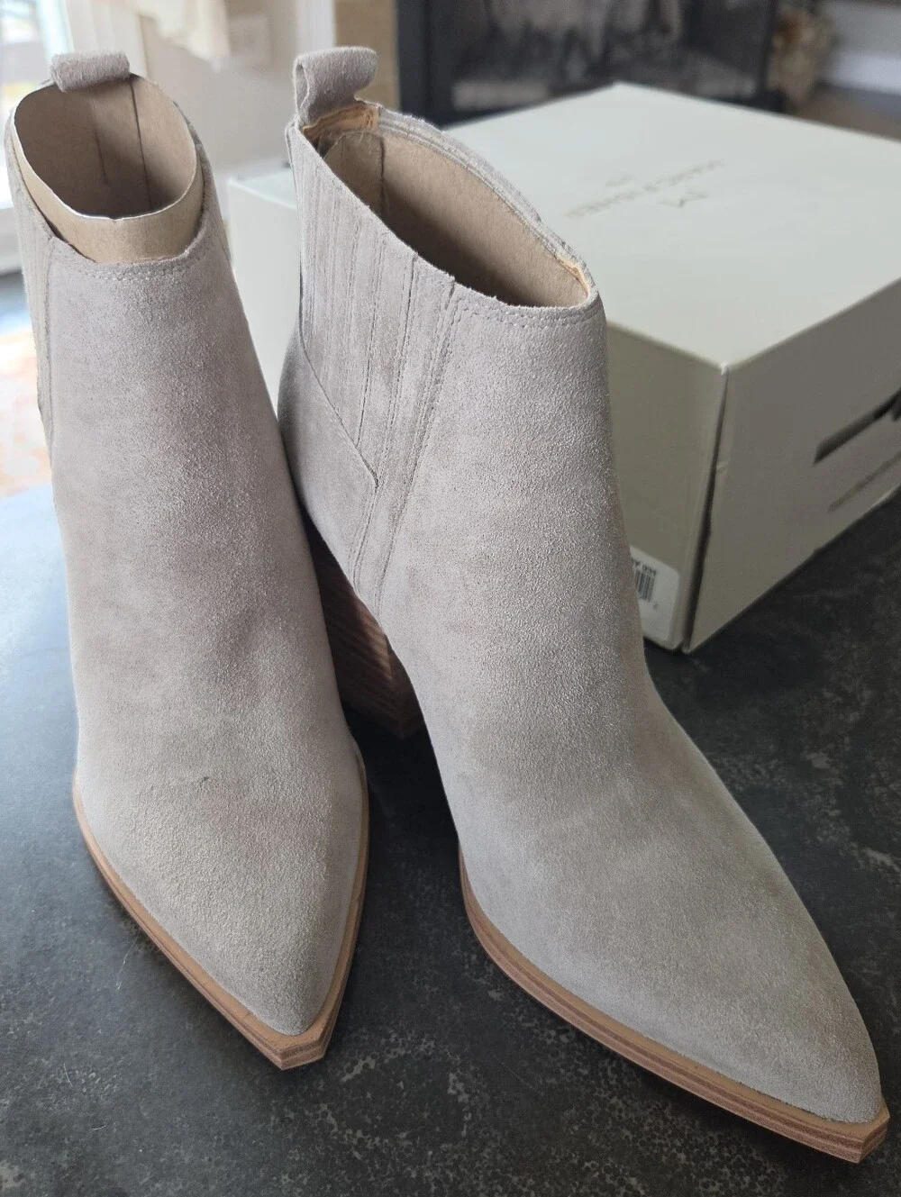 Marc Fisher - 6 - Orlanda Med. Gray Suede Booties - NEW IN BOX
